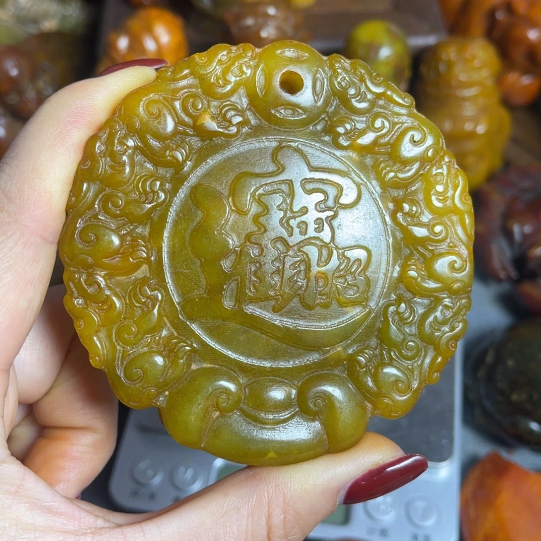 蛇纹石玉合金颈饰
