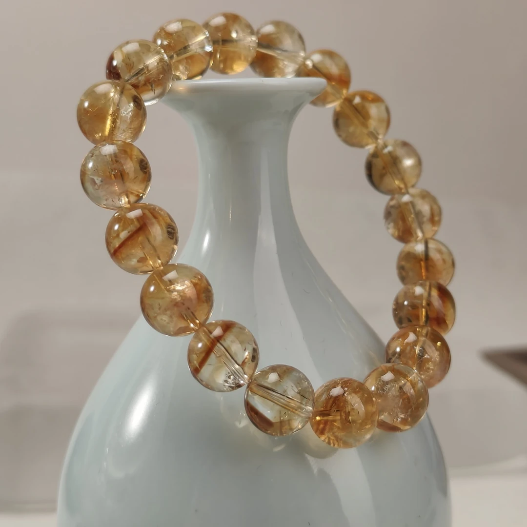 黄水晶圆珠单圈约10-10.5mm