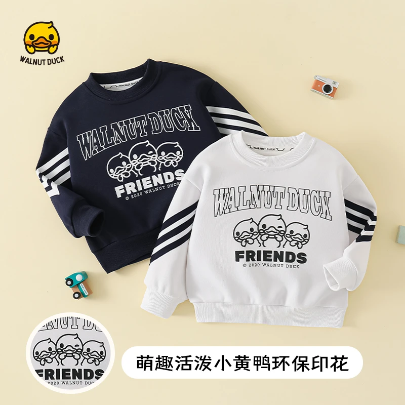 WALNUTDUCK联名款lomitoo2025儿童小黄鸭三只小鸭织带卫衣4W174