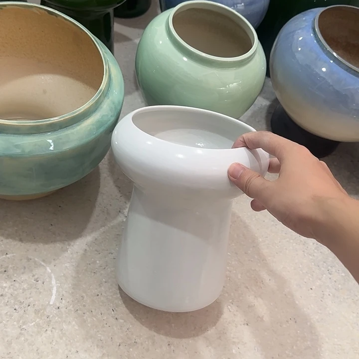 白泥花盆微瑕无孔