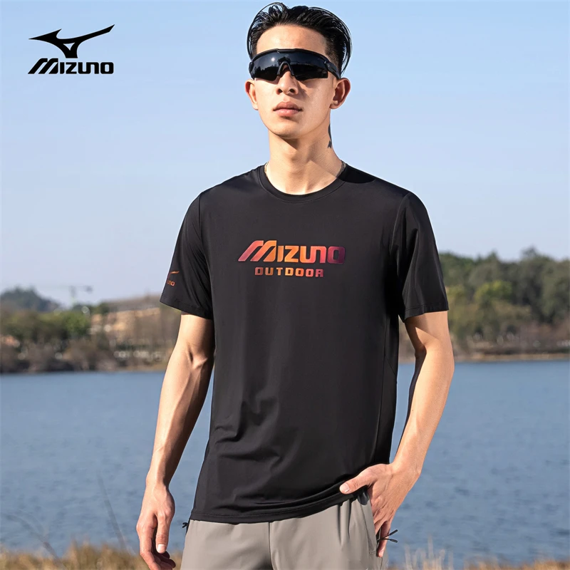 Mizuno/美津浓户外休闲速干短袖冰丝T恤弹力吸汗透气薄款半袖上衣