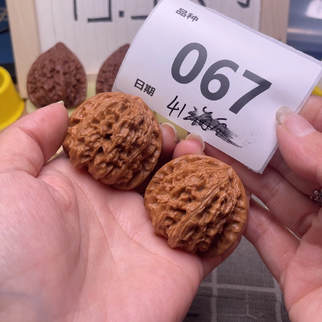把件文玩核桃67号41三角白
