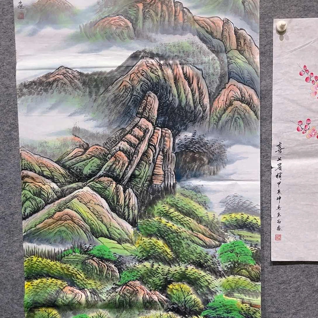 国画手绘国画70x140