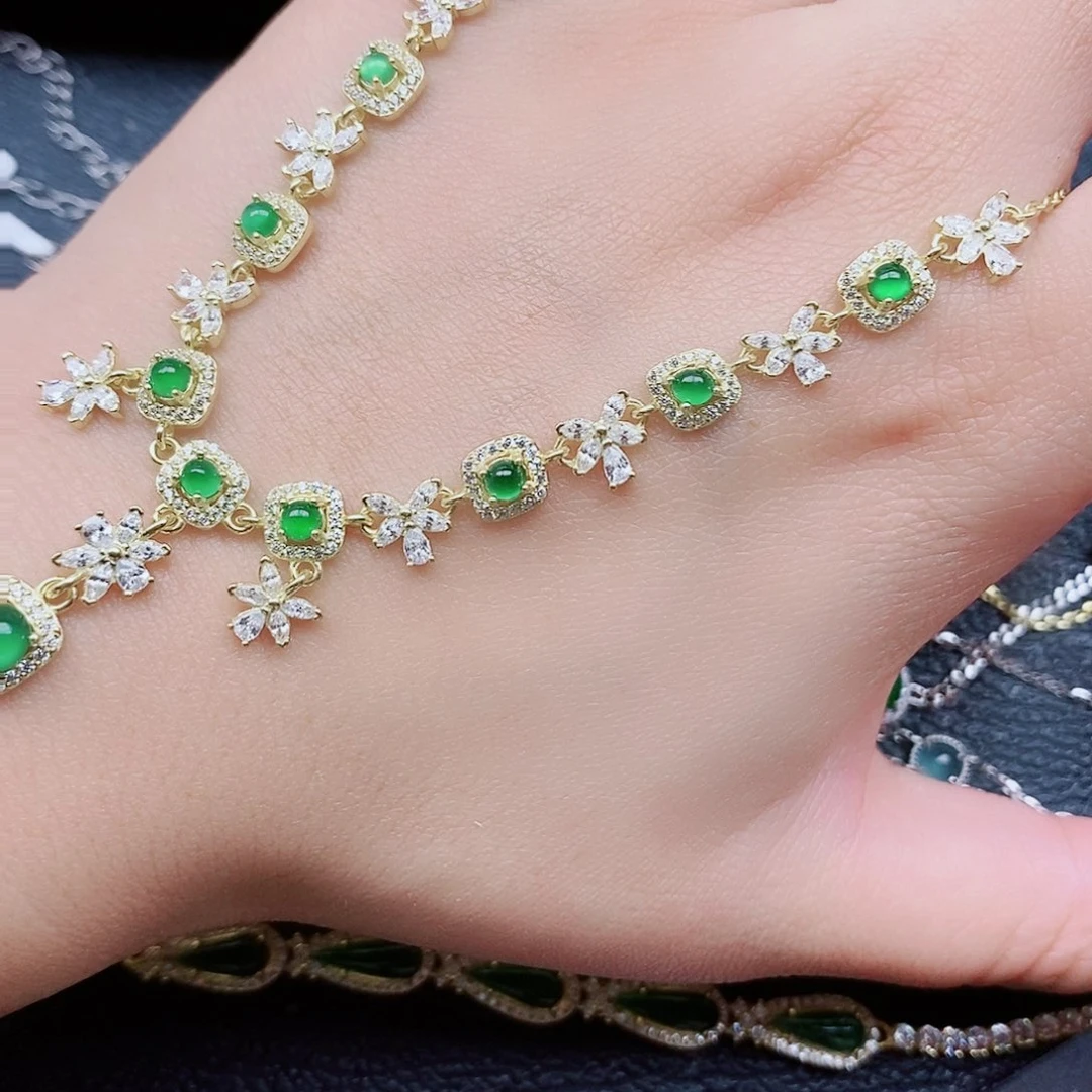 银S925镶嵌戒指翡翠