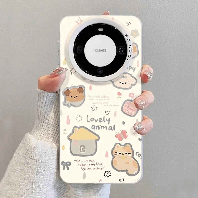 适用华为mate80promax手机壳彩绘mate70小动物Pura80Pro保护套m60
