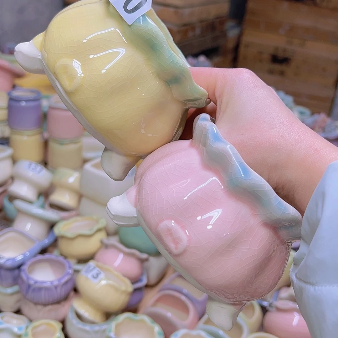 红陶陶瓷花盆当场满12包邮