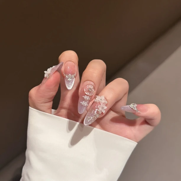 【春江花月夜】新中式雕花珠子仙气温柔百搭 2080303 纯手工穿戴甲