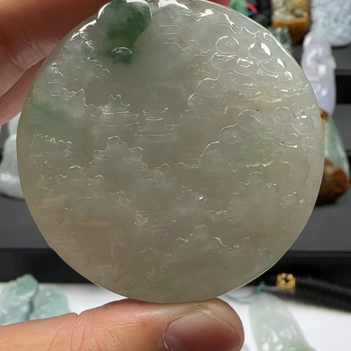 颈饰未镶嵌翡翠山水牌