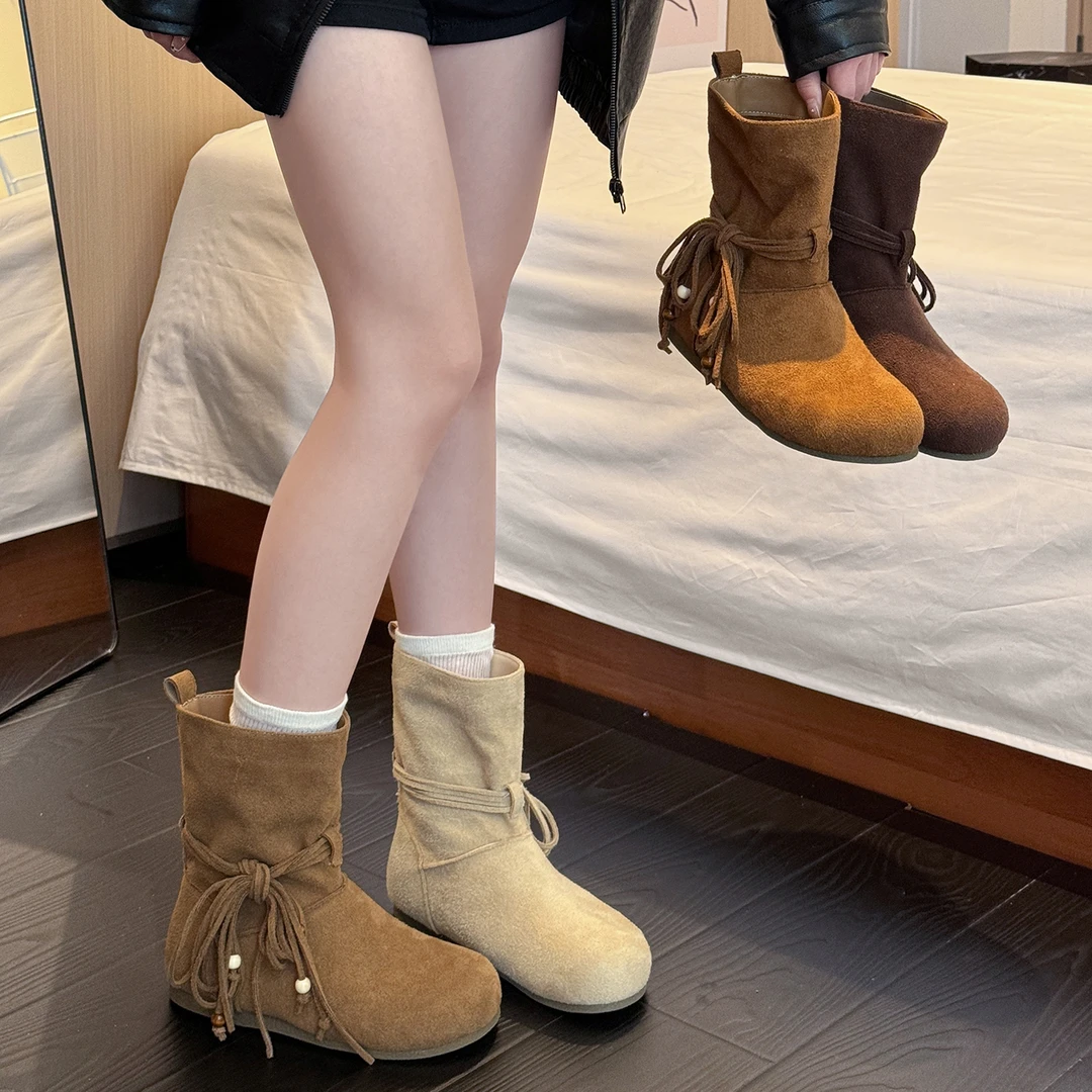 贾不假马丁靴女款2025新款夏季美拉德洋气棕色显瘦废土风勃肯靴子