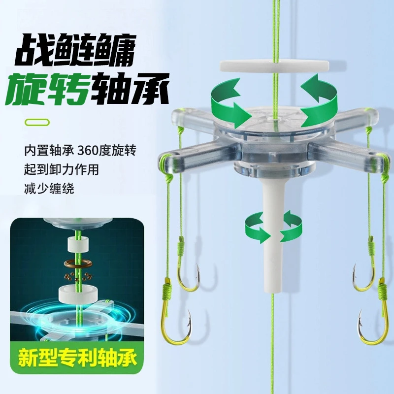 鲢庸旋转新型翻版钩浮钓鲢鳙专用钓组爆炸钩海杆方块饵伊势尼鱼钩