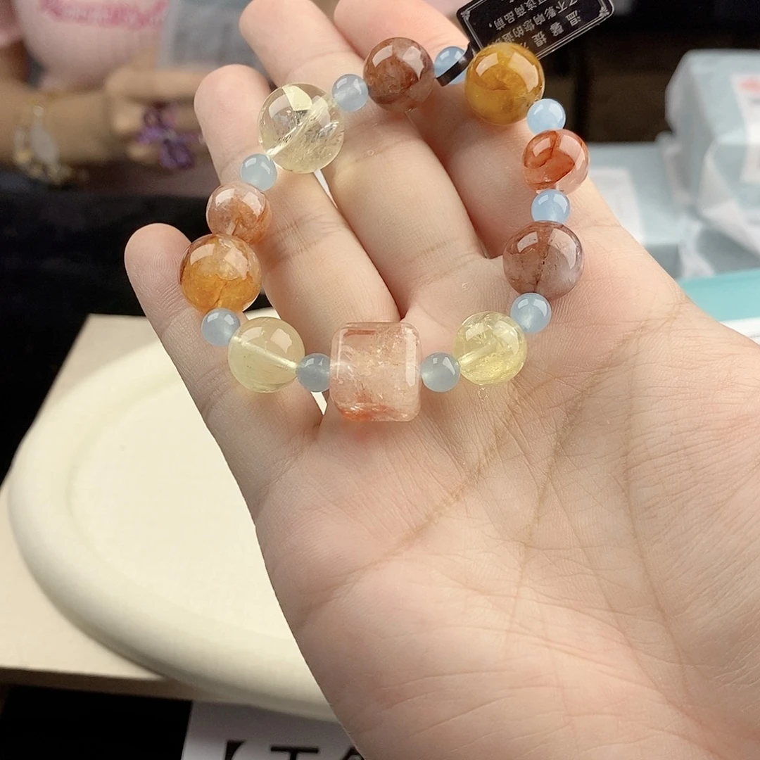 银S925镀金镶嵌手链水晶