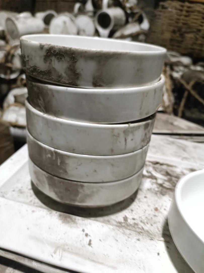 磁州窑高温煤烧互边碗5个《微瑕完美勿拍婚纱照》