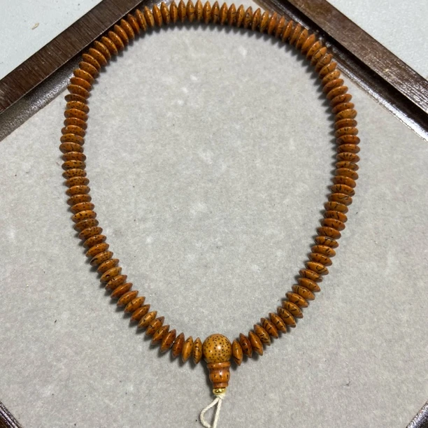 Y721陈籽老料星月菩提卡7飞碟珠多圈手串