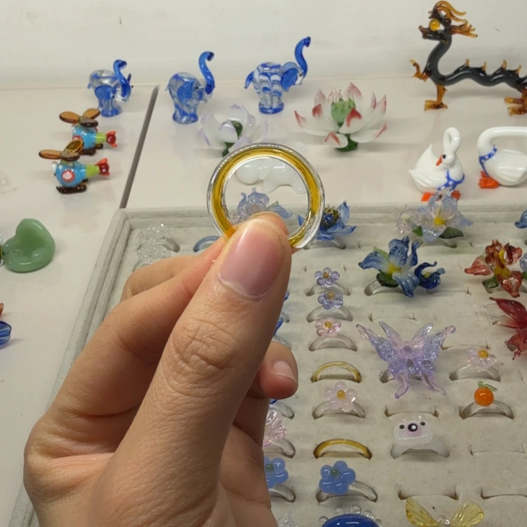 手工艺品琉璃黄色素圈