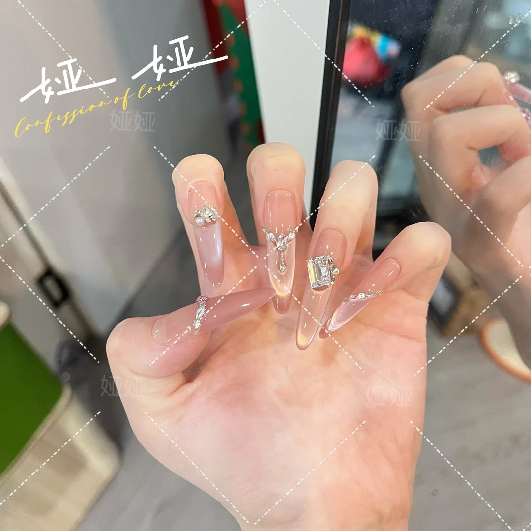 【芬香】高品爆款纯手工穿戴甲绵密猫眼高级美甲贴 A