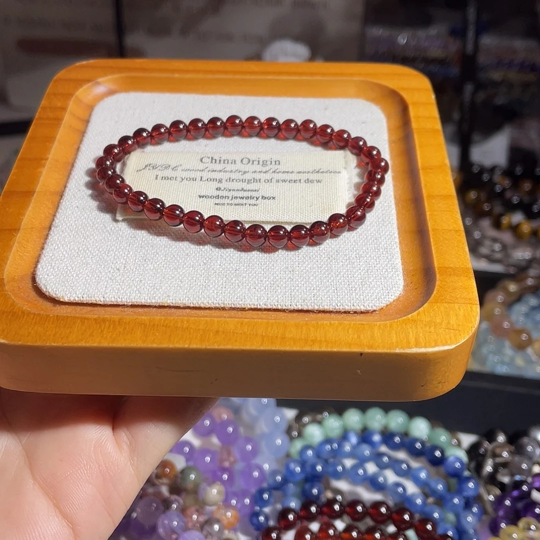 未镶嵌手串水晶香槟粉石榴石