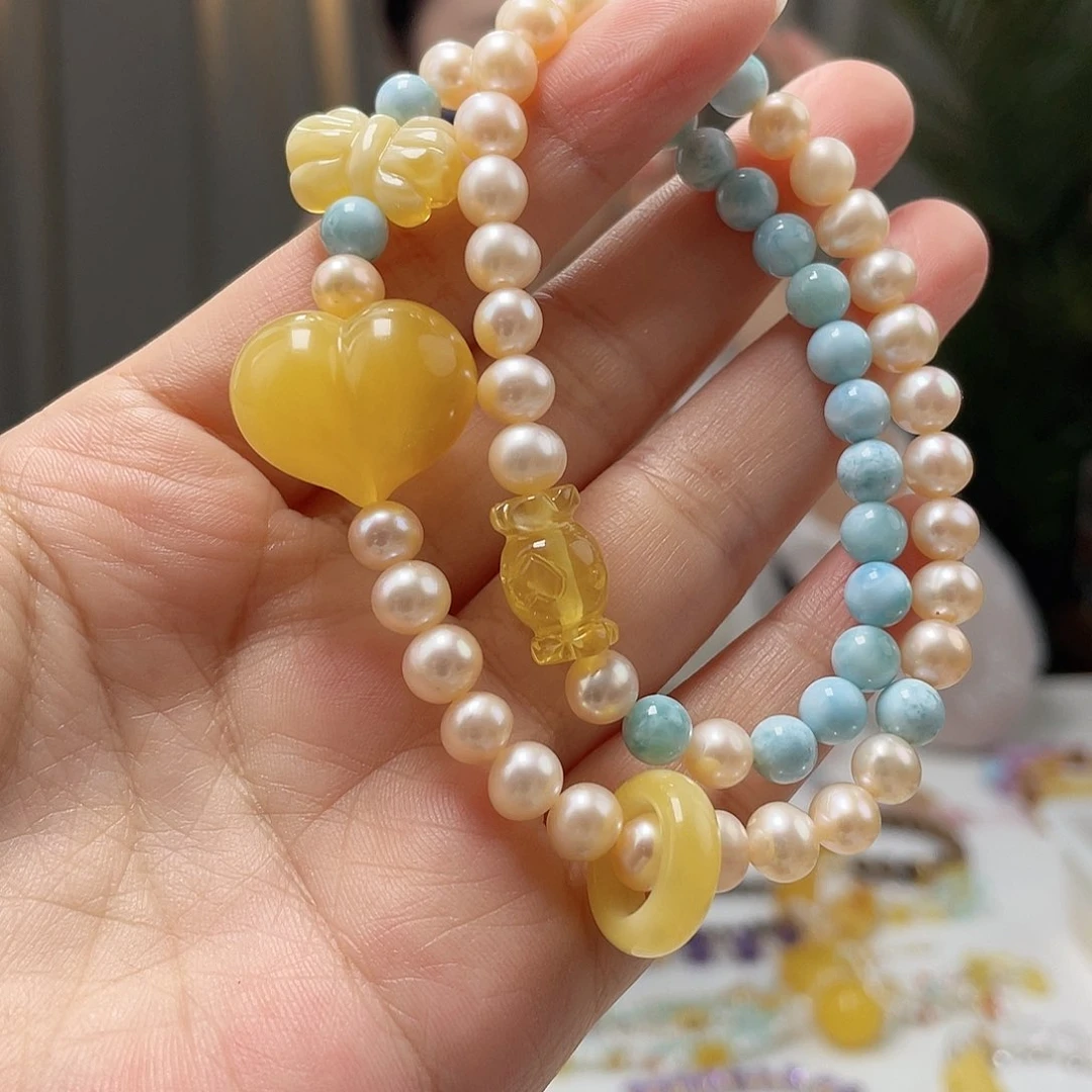 未镶嵌琥珀裸石蜜蜡手串