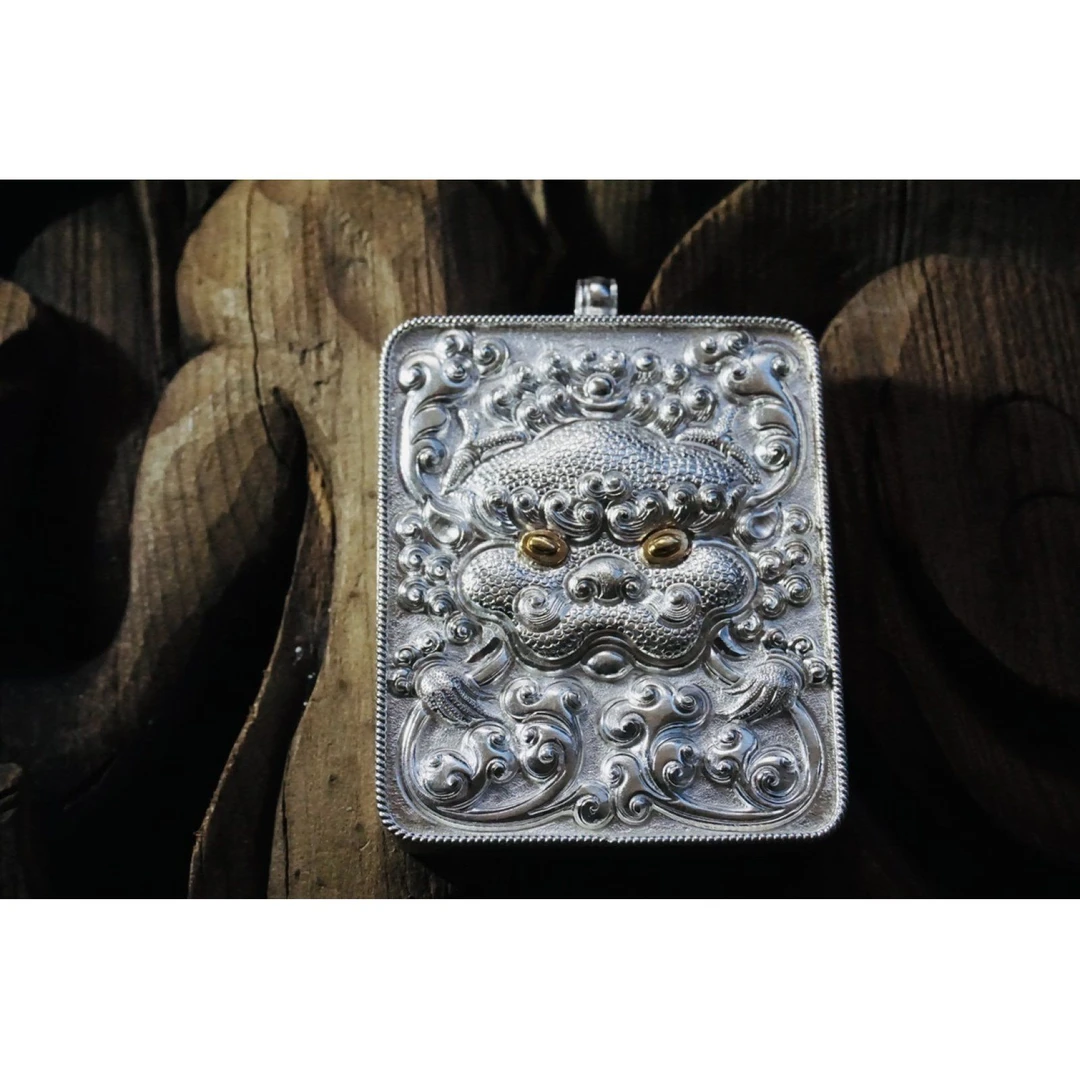 铜合金吊坠 藏式尼泊尔唐卡嘎乌盒点金霸气吊坠民族风项挂坠