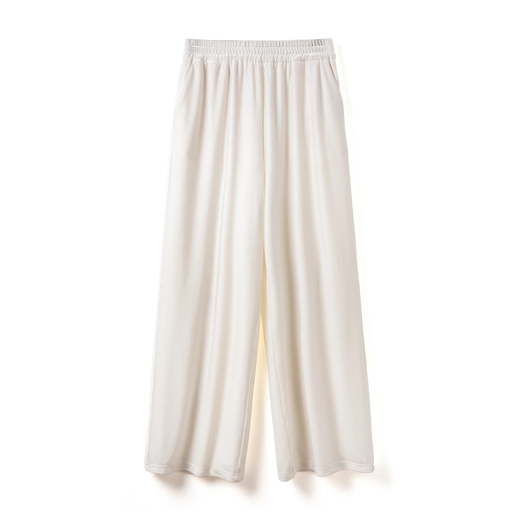 韩国绒裤子休闲裤女保暖时尚百搭宽松阔腿裤丝绒直筒舒适裤子女