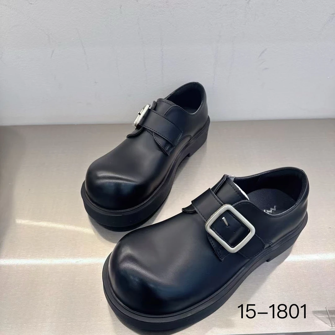 玛莎玛索春季新款15-1801方跟圆头时尚百搭休闲厚底乐福鞋小皮鞋