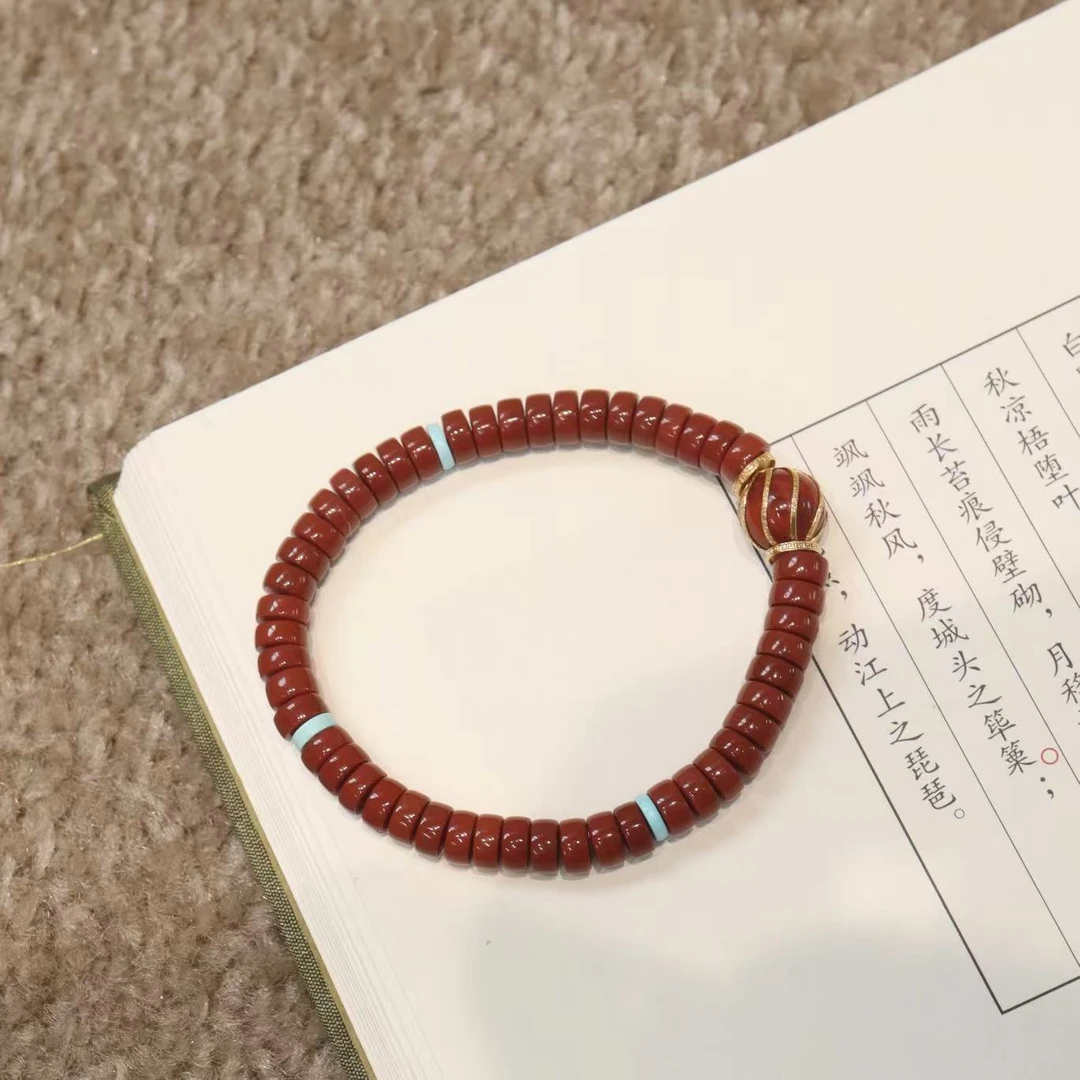 【南芯乔】南红单圈手串·18k金·多样性发其一