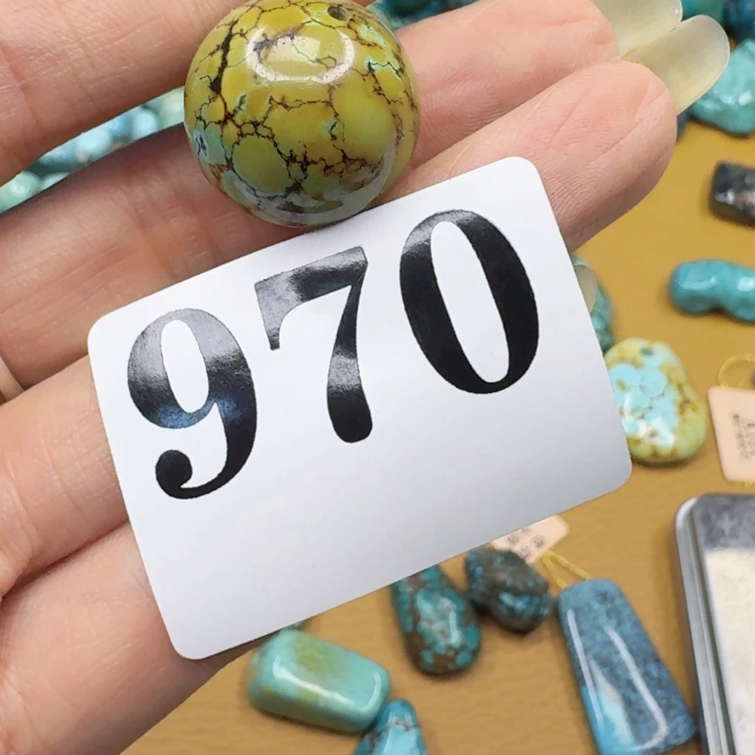 未镶嵌绿松石圆珠不****安