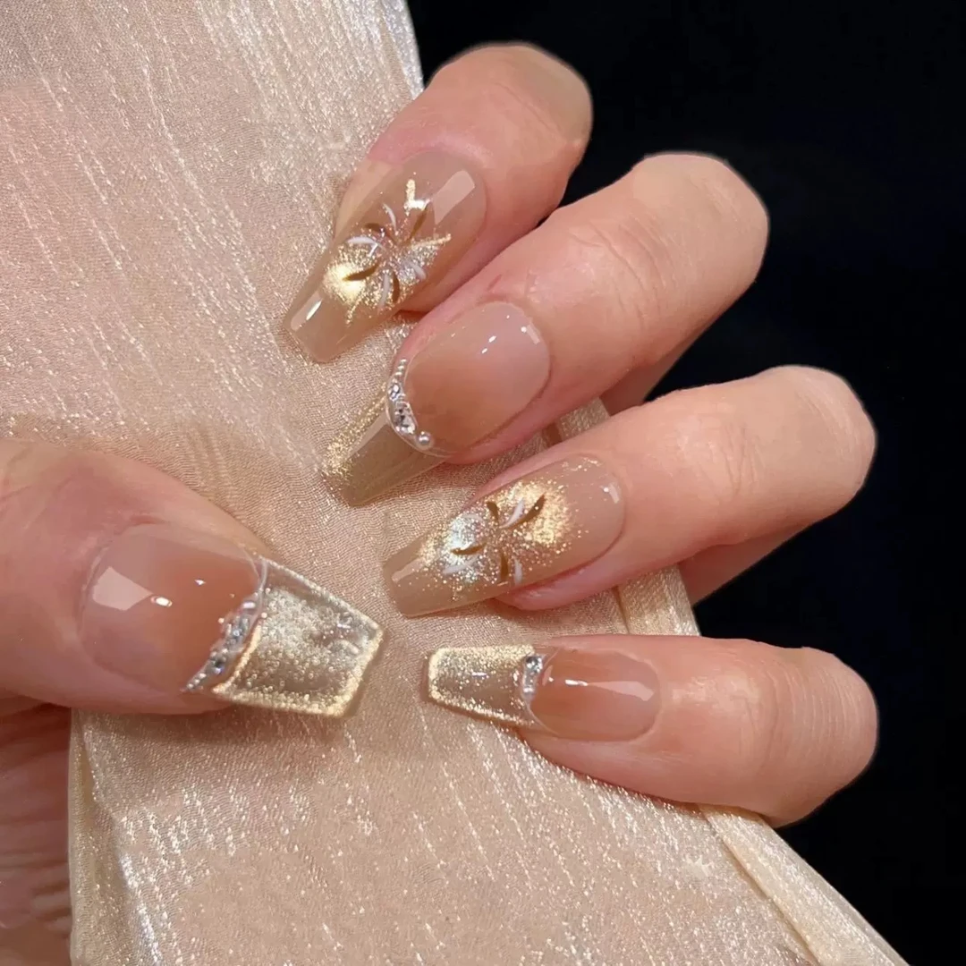 【烟花绽放】纯手工穿戴甲精致新年款式十片装