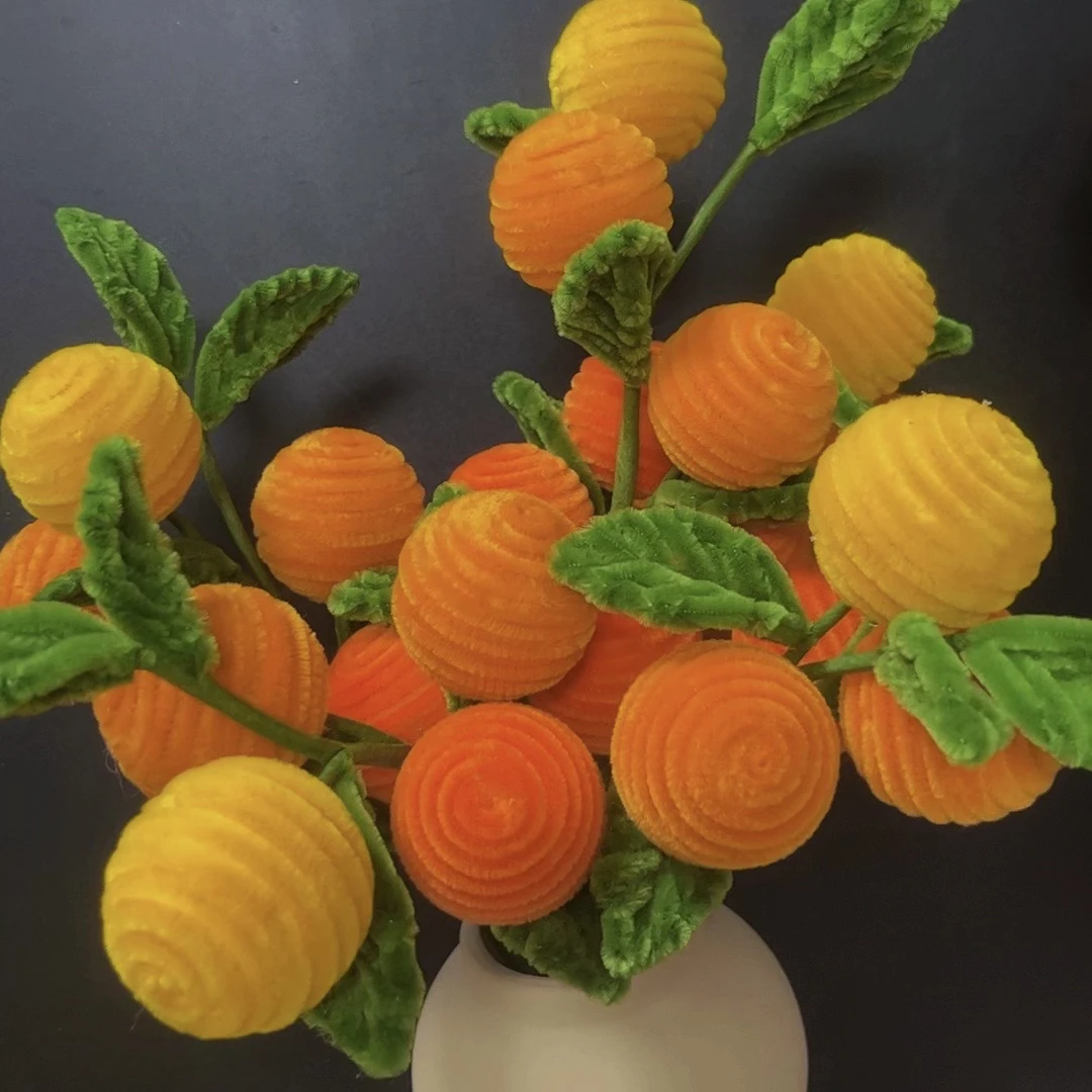 年桔扭扭棒材料包套餐手工diy大桔大利摆件仿真花节日