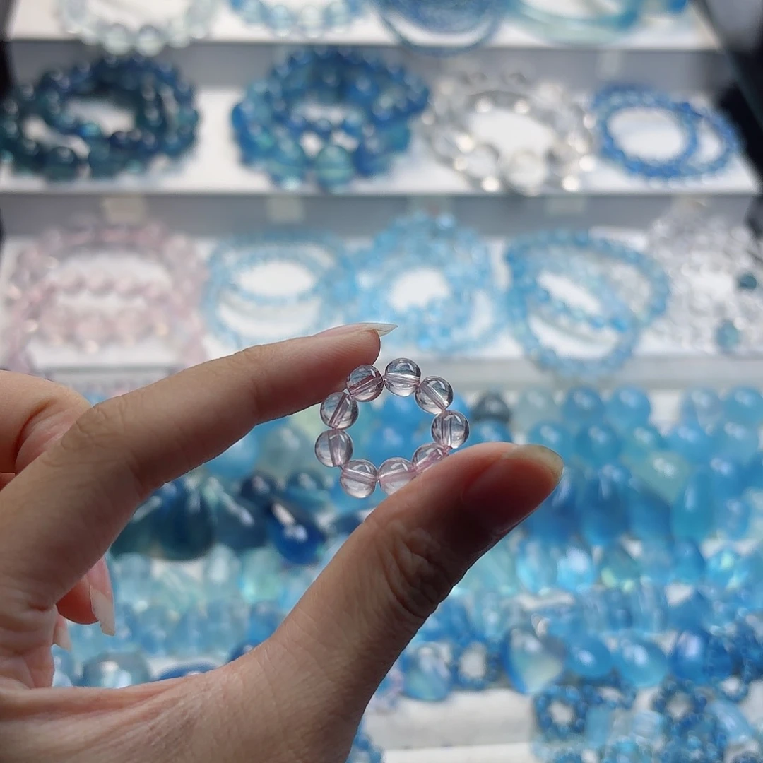 水晶手链未镶嵌粉水跑环