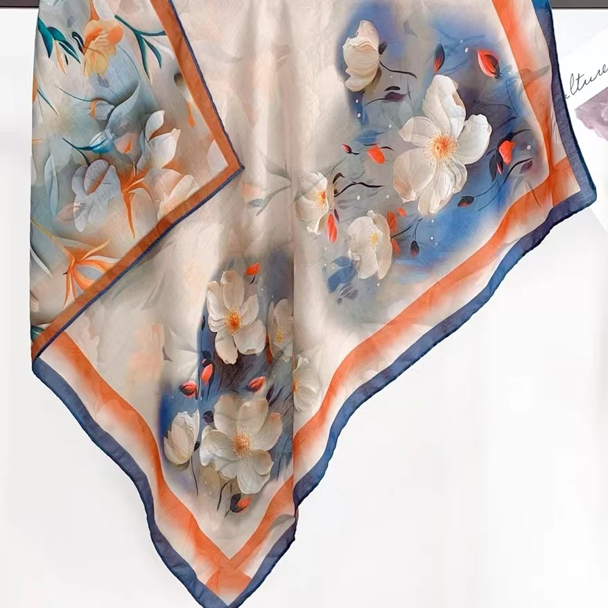 双面异色90*90方巾围巾