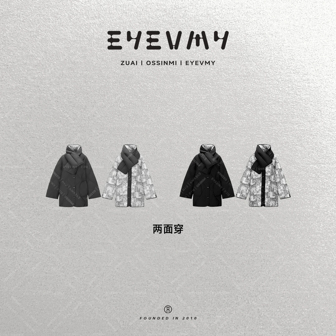 【佩斯利双面鹅绒服】90白鹅莱赛尔巴恩风腰果花可拆围巾WT54OWK047