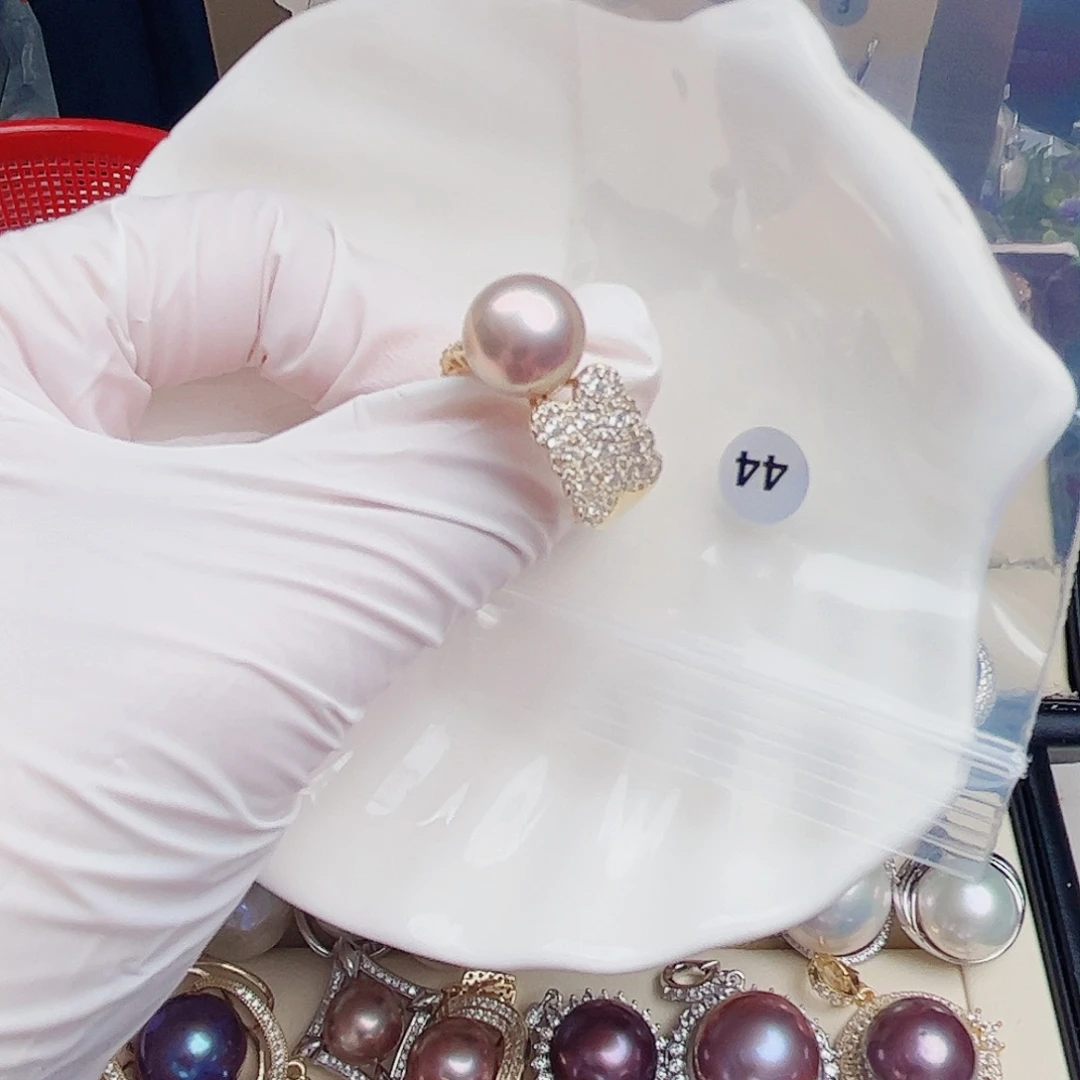 银S925镶嵌淡水珍珠耳饰