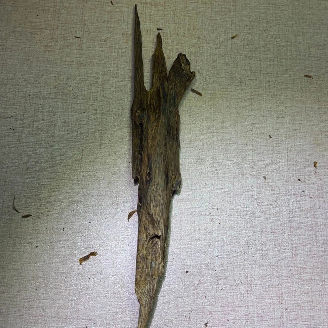 沉香手把件用****3沉香奇楠海南红土天然虫漏67克