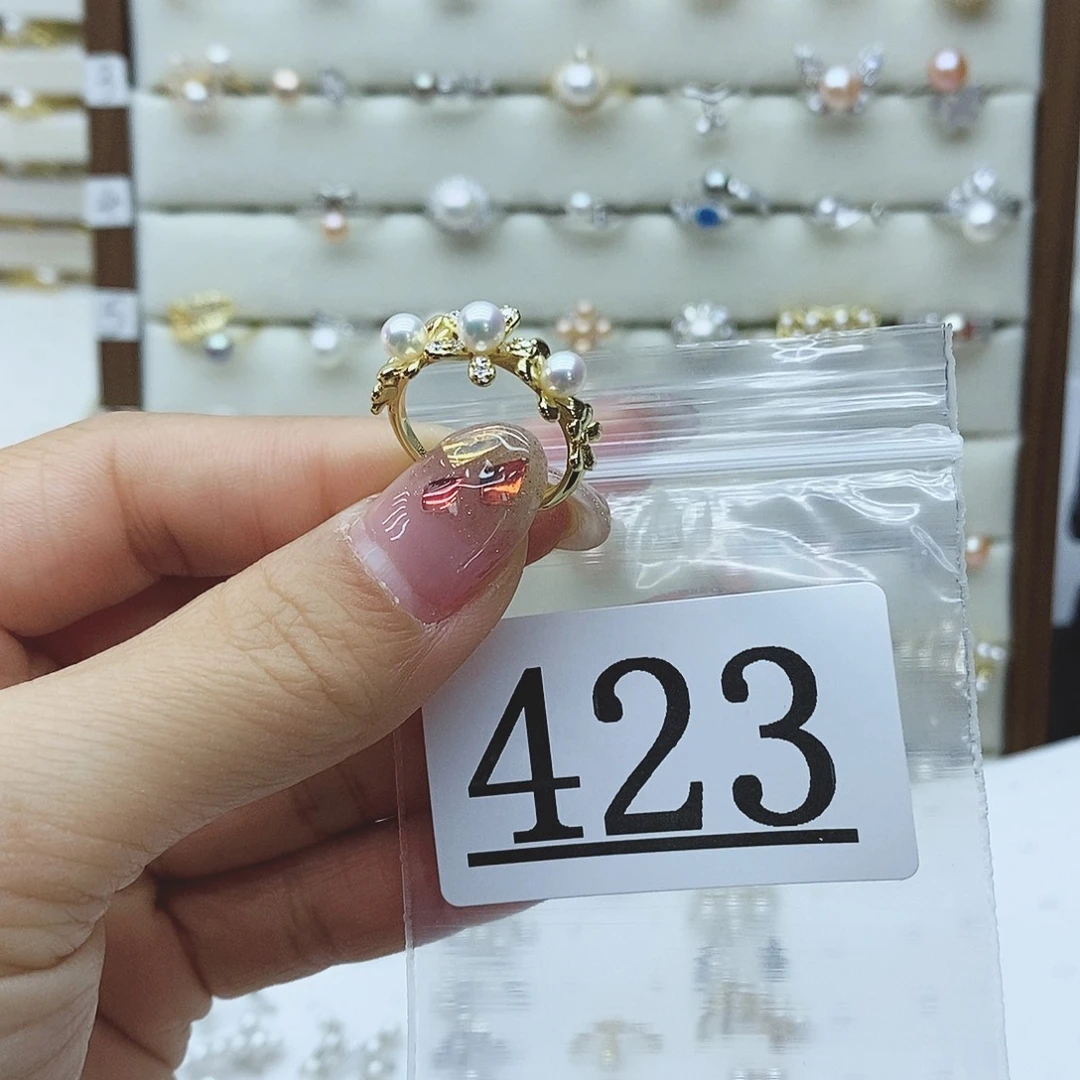 淡水珍珠戒指银S925镶嵌北***星423