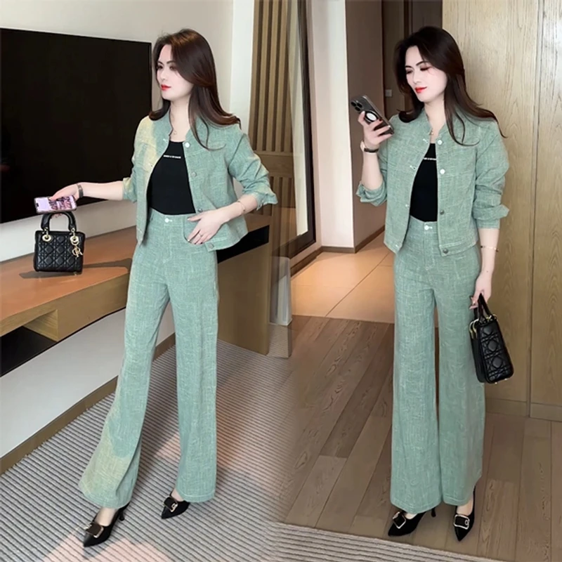 春秋新款小香风穿搭气质休闲显瘦不挑人减龄套装77