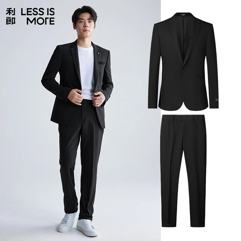 利郎西服（二件套/九分裤）2025新款男士商务结婚修身双弹职业西装
