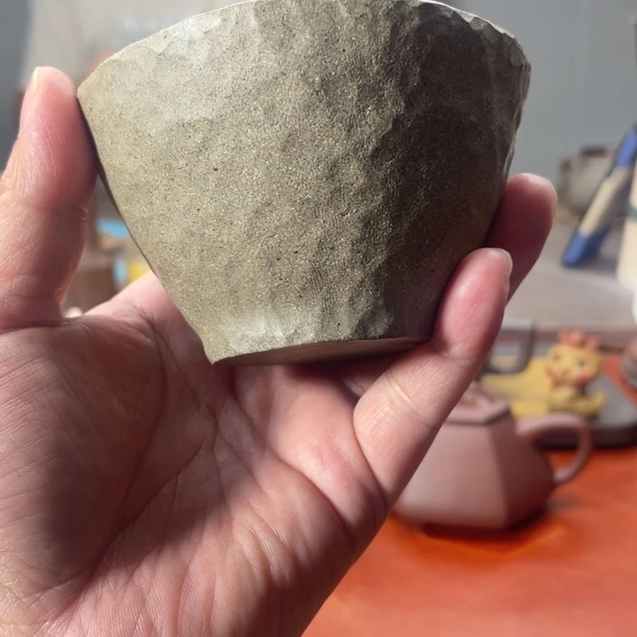 幕***城茶壶紫砂青段手捏杯