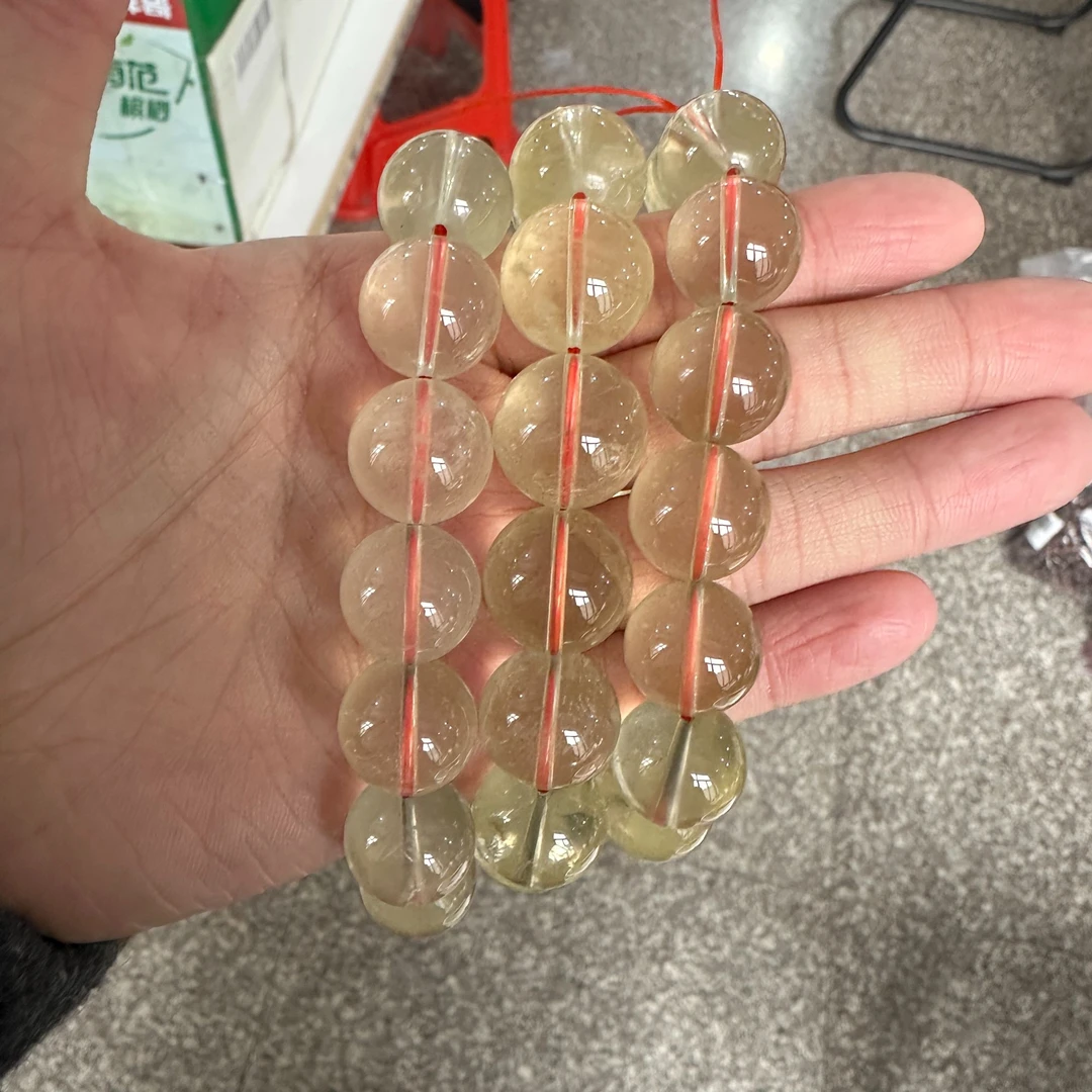 天然黄水晶手链情侣素圈多样性发一