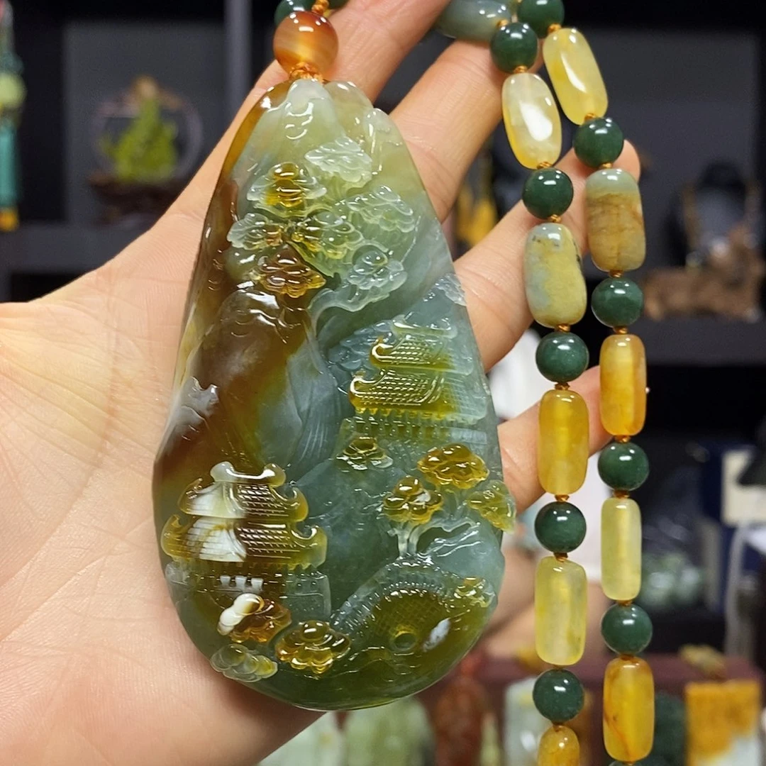 岫玉未镶嵌挂件吊坠