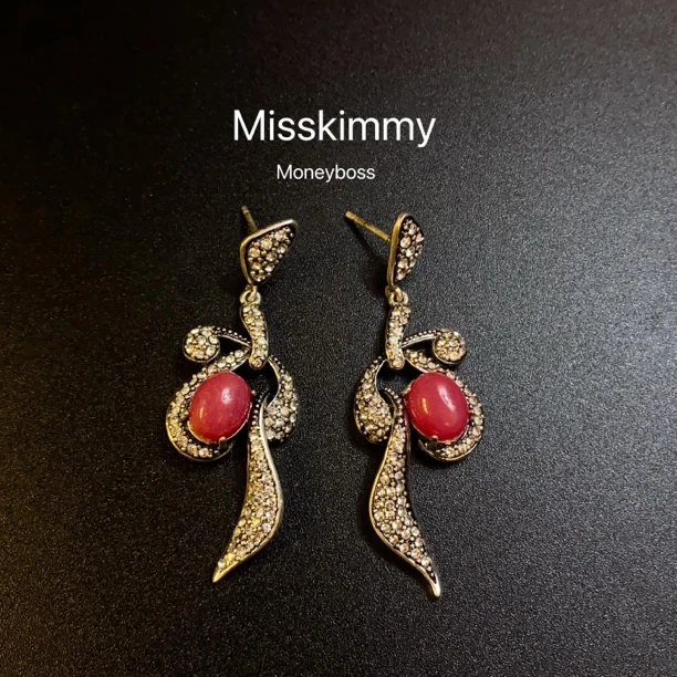 铜合金仿水晶耳饰 铜合金小众原创设计高级感轻奢气质锦鲤耳饰