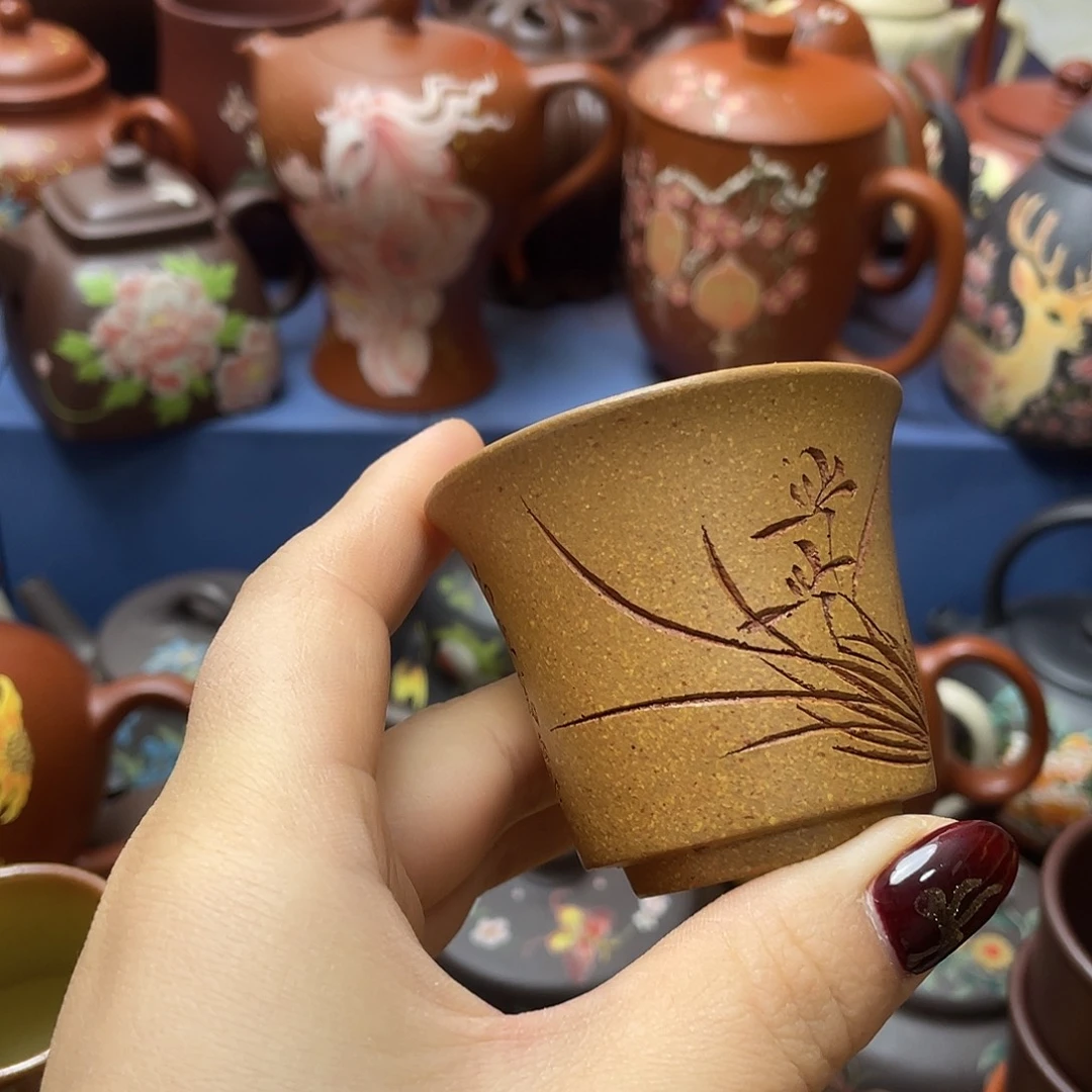 红泥茶杯紫砂主人杯50cc