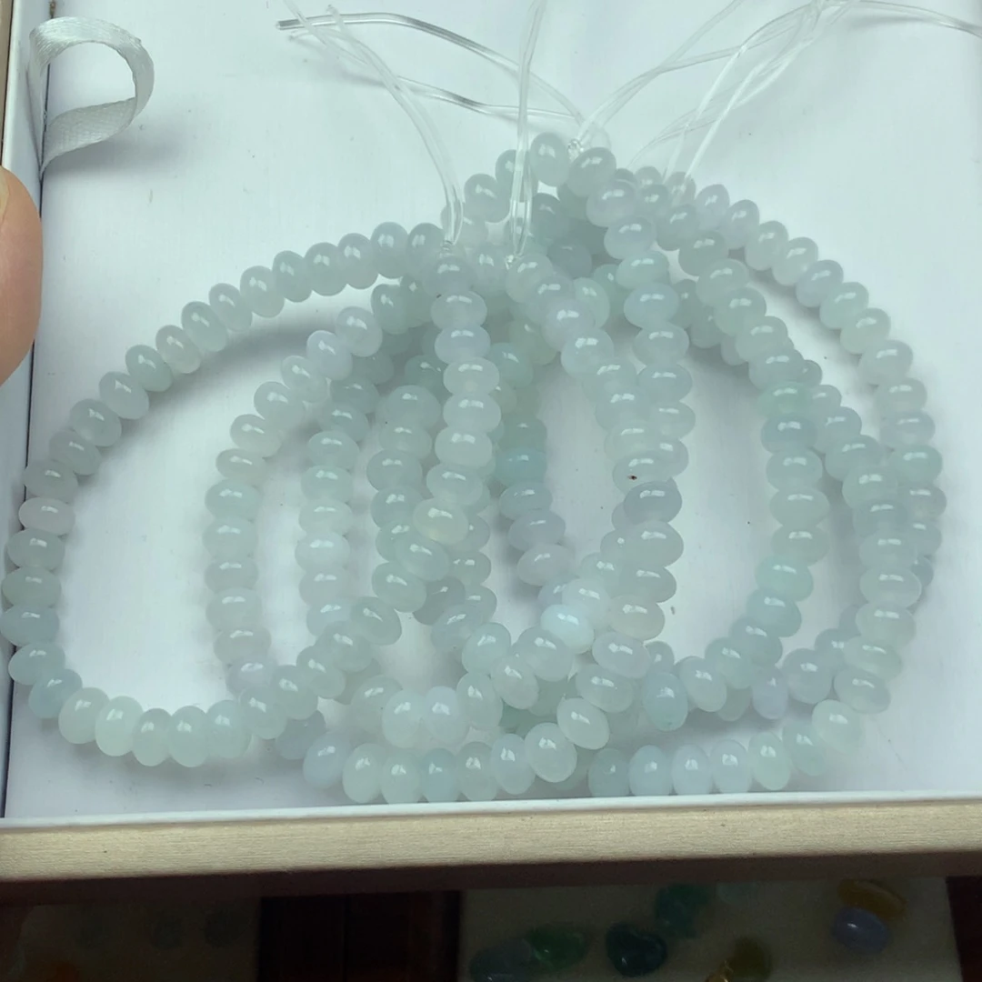 翡翠未镶嵌项链卡7鼓珠