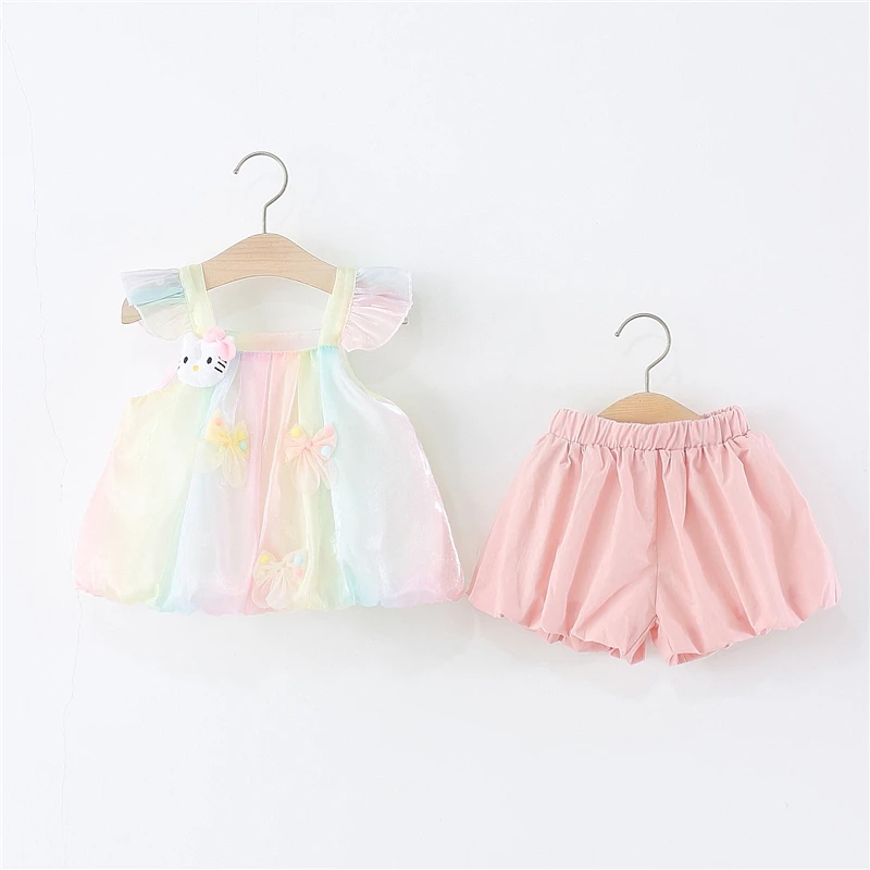 女童背心套装夏装儿童无袖夏季新款洋气女孩宽松休闲运动两件套