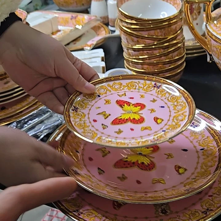 华***姨45%以上骨粉骨瓷蝴蝶果盘一个3层666