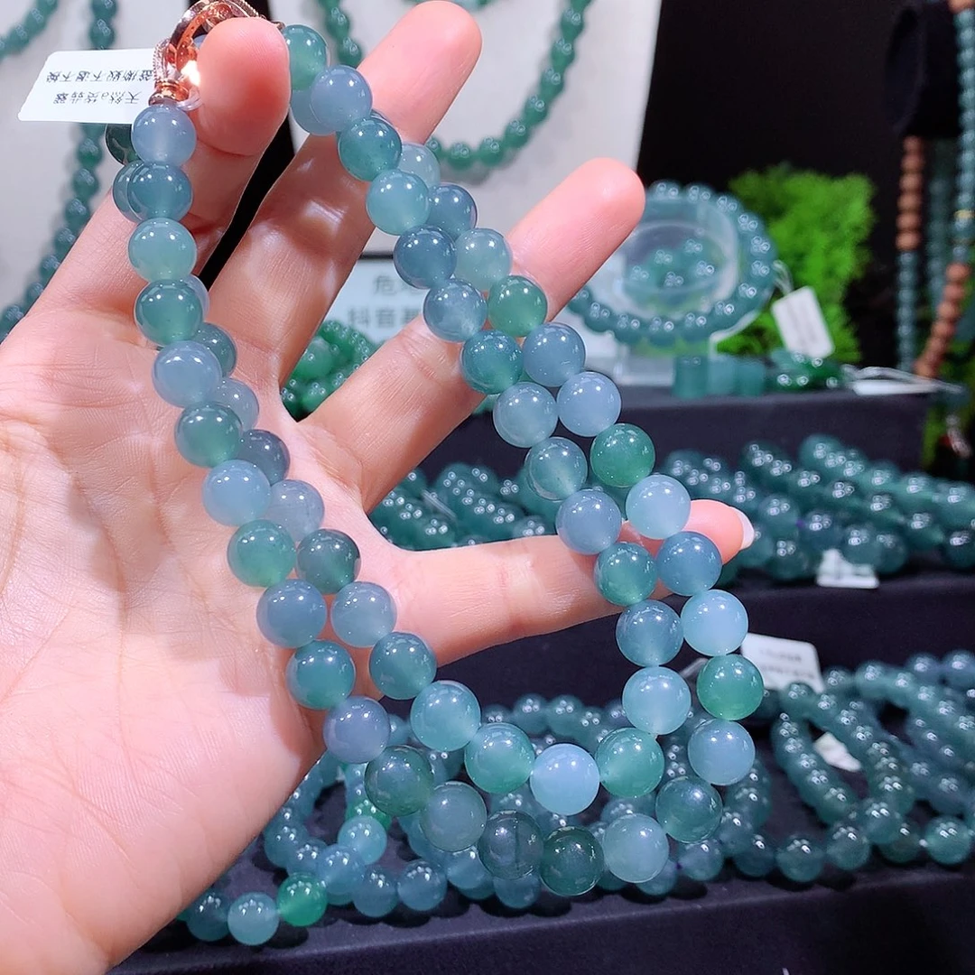 高***板翡翠未镶嵌手链天然a货翡翠项链