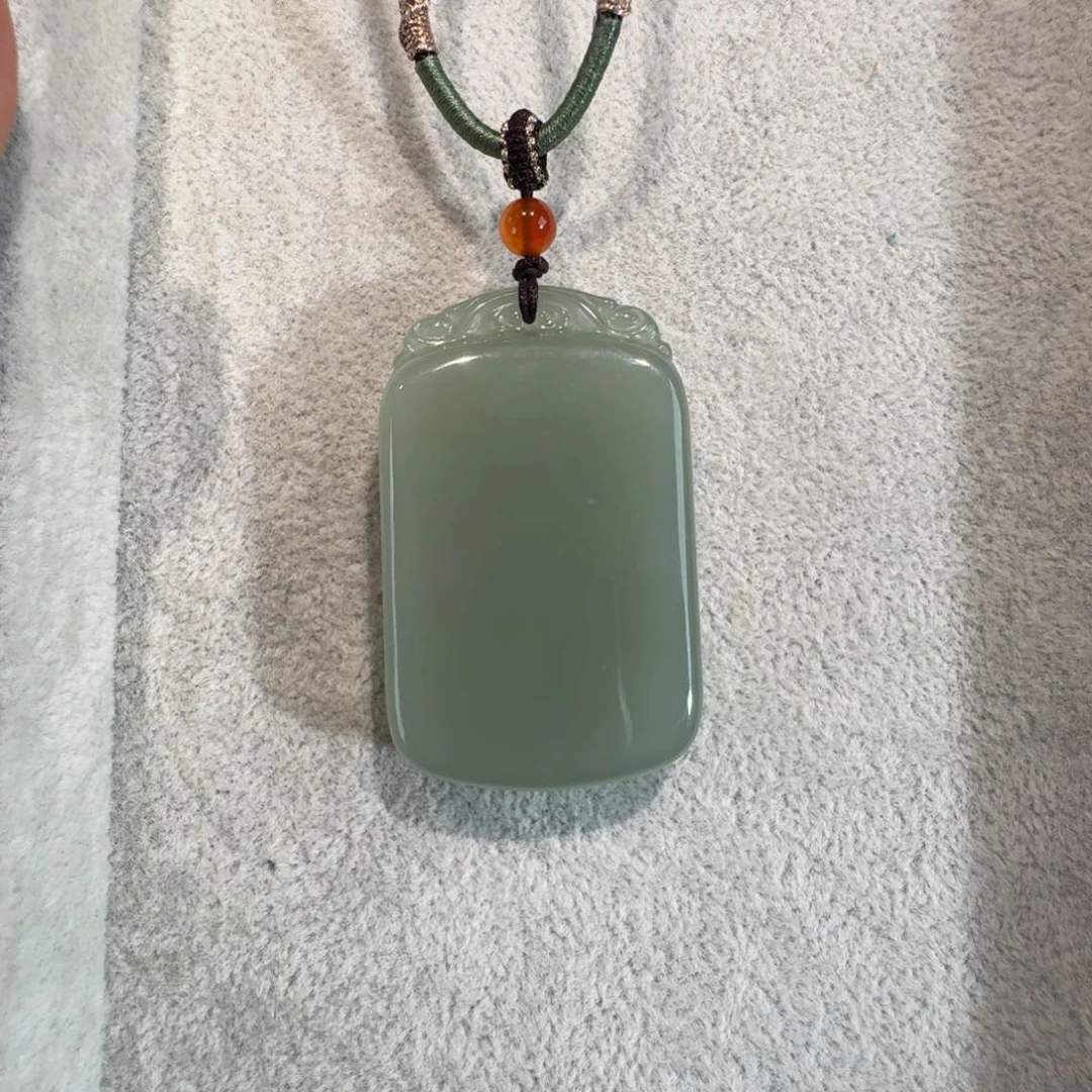 和田玉未镶嵌吊坠(赠链)30✖️50无事牌