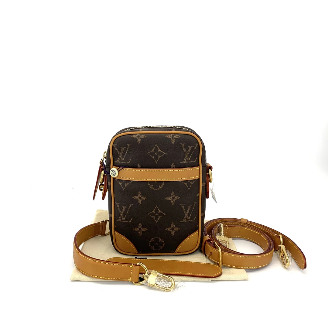 99新 LouisVuitton/路易威登 25新款全皮老花男士相机包  尺16/21