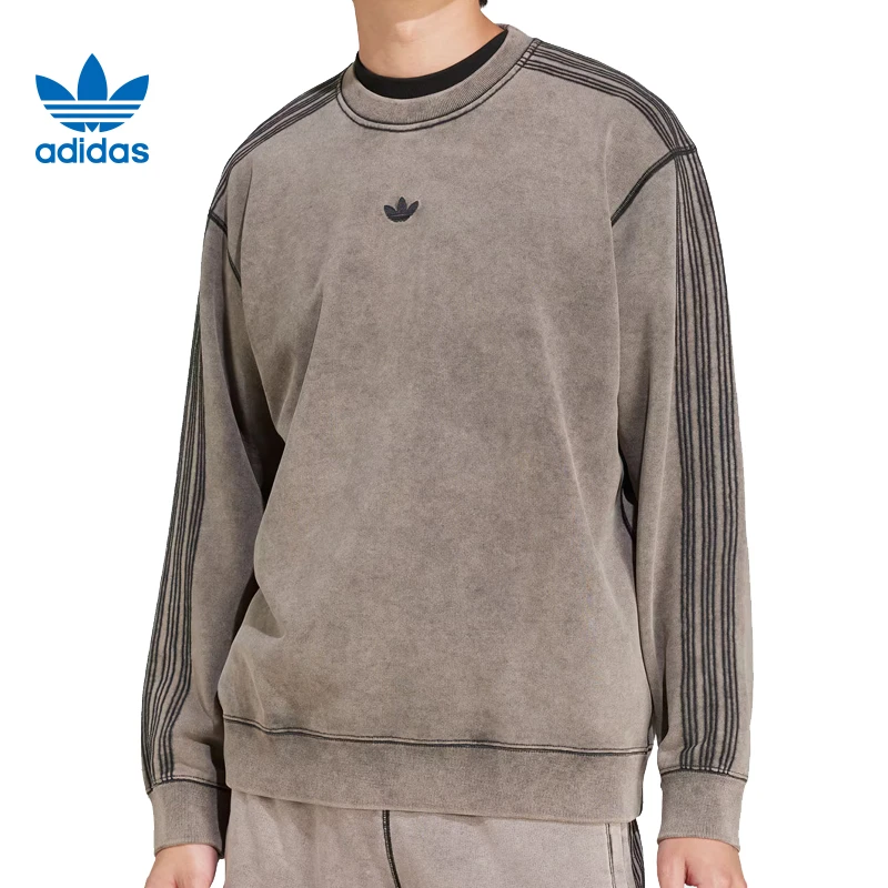 adidas阿迪达斯男款P ESS W CREW针织无帽流光风卫衣JD0246