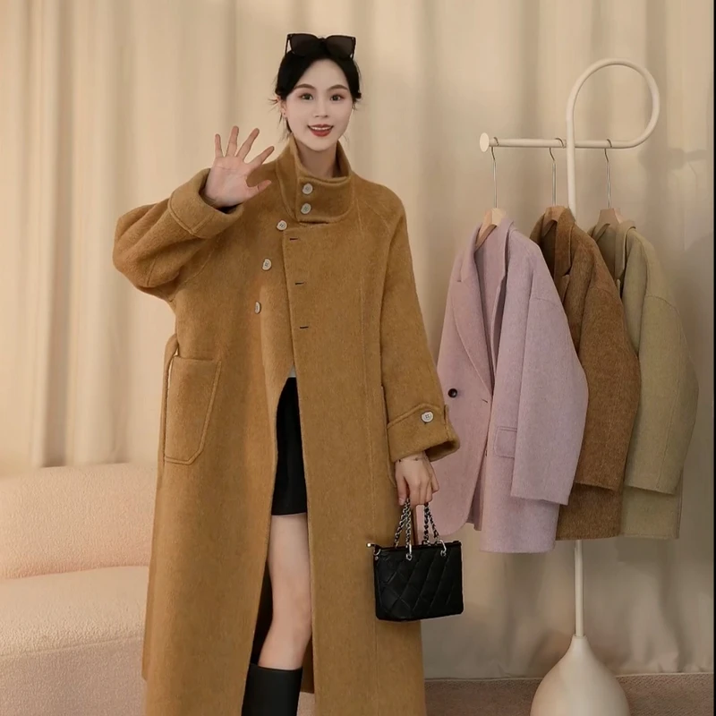 【小甜专属】新款时尚羊毛外套2509气质宽松毛呢中长款韩版秋冬