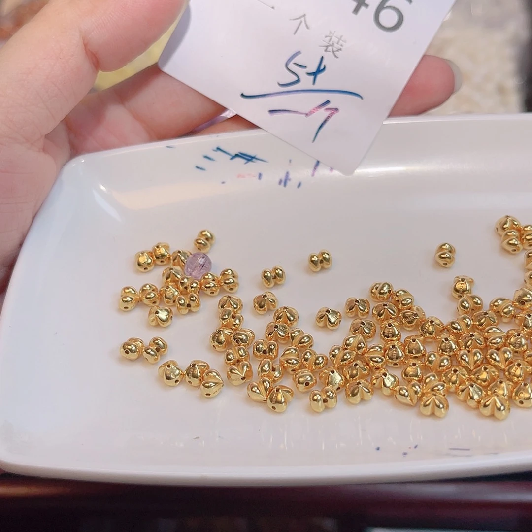 水晶珠宝半成品银S925镀金镶嵌146 。